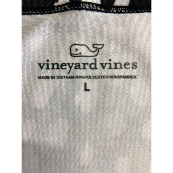 Vineyard Vines Rash Guard Large Black White Dot Print Swim Shirt Long Sleeve UPF - Picture 3 of 9
